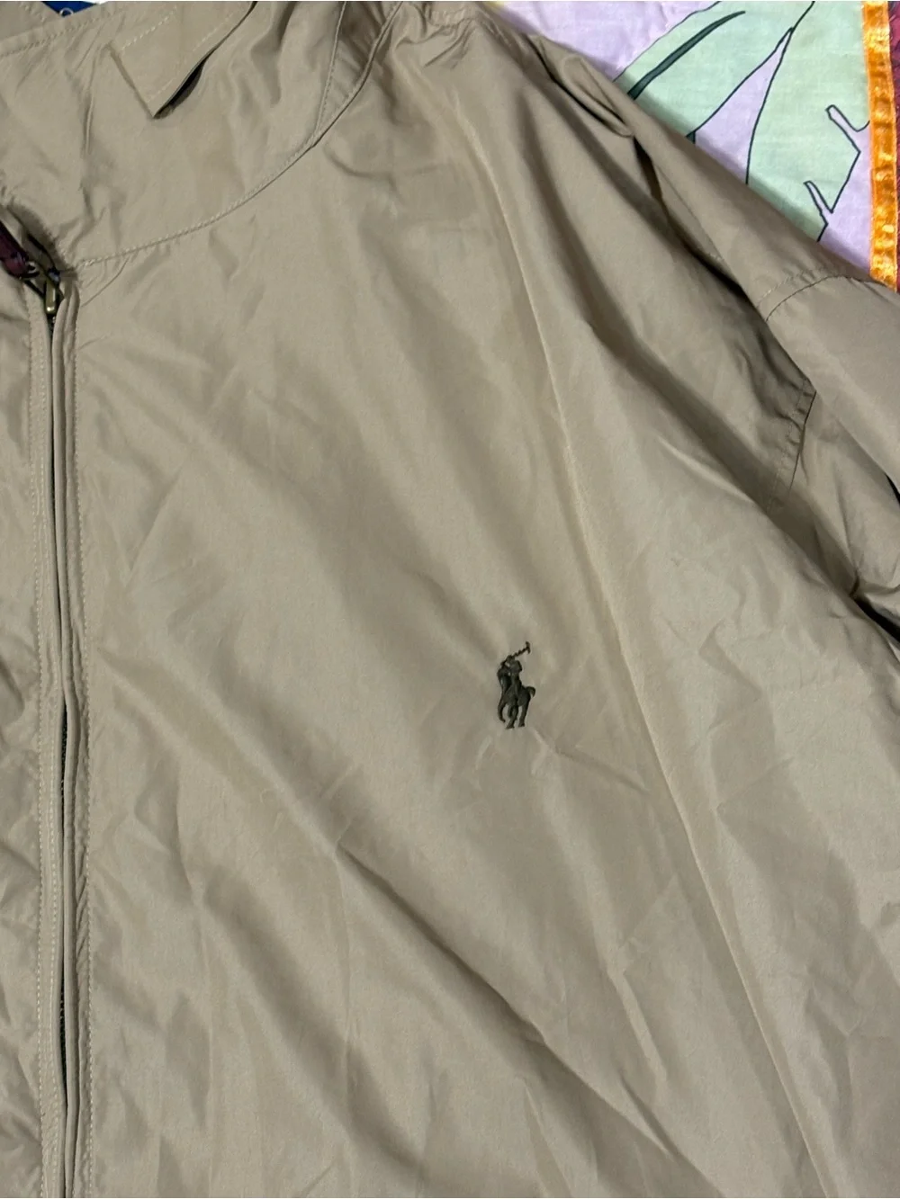 Polo Ralph Lauren Men 4XB Khaki Brown Harrington Jacket Zip up